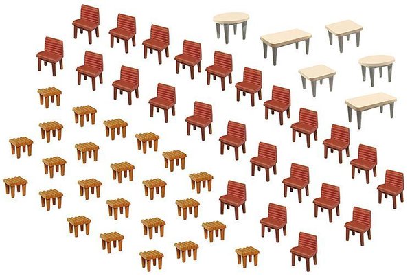 Faller 180438 7 Tische und 48 Stühle