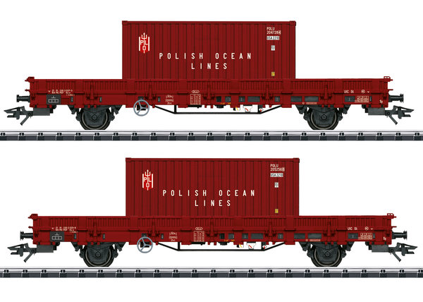 Trix 24555 Niederbordwagen-Set der Polnische Staatsbahn