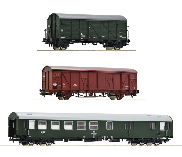 Roco 74053 Wagenset drei Bauzugwagen der Deutschen Reichsbahn