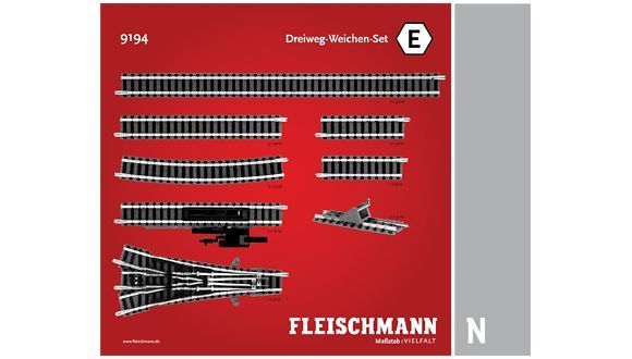 Fleischmann 9194 Dreiweg-Weichen-Set E
