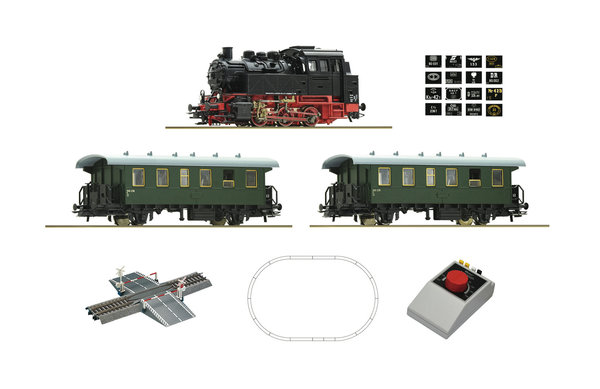 Roco 51161 Analog Start Set Dampflokomotive BR 80 mit Personenwagen